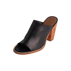 New Naughty Monkey HALLIE HEELED SANDAL BLACK Size 10 Leather 3" Heel NWOB